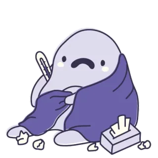 😗 fddf080f ป่วย, ป่วยไข้, ปรอท, ทิชชู่, หวัด, ไข้หวัดใหญ่, การ์ตูน, เศร้า telegram sticker
