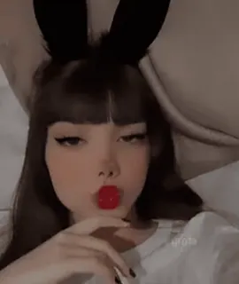 😘 002a4712 wanita, telinga kelinci, makeup, bibir, gadis, kecantikan telegram sticker