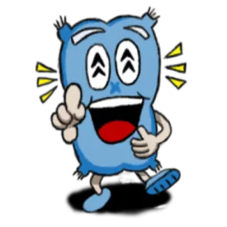 🤣 42714860 desenho animado, personagem, mascote, azul, ilustração, adesivo telegram sticker