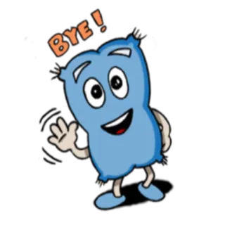 ✋ 7a3d72ba BYE! desenho animado, adeus, acenando, personagem, tchau telegram sticker