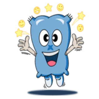 ✨ b9d0b959 desenho animado, personagem, estrelas, emojis, azul, sorrindo telegram sticker