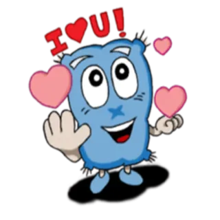 😍 bee25080 I U! desenho animado, amor, coração, fofo, personagem, eu te amo telegram sticker
