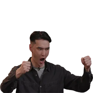 🥇 03038032 pria, semangat, perayaan, kemenangan, bahagia whatsapp sticker