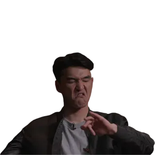 ☝️ 7bd9a6c6 jijik, ekspresi wajah, potret, pria, reaksi whatsapp sticker