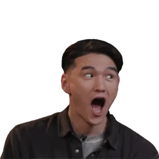 😮 f0338515 ekspresi wajah, terkejut, kaget, mulut terbuka, pria whatsapp sticker