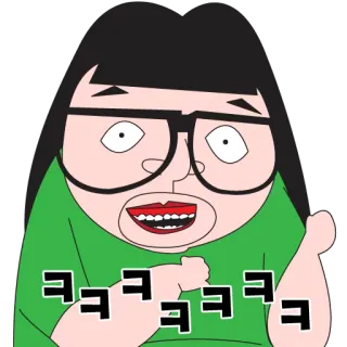 😆 bb7d5087 ㅋㅋㅋㅋㅋㅋㅋ 笑, lol, 韩语, 角色, 搞笑, 表情包 telegram sticker