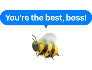 🤝 09c0f57f You're the best, boss! 蜂, ボス, ポジティブ, 褒め言葉, 動物, 漫画 telegram sticker