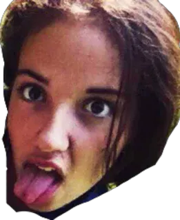 😛 91c9565e femme, visage, langue, drôle, expression, autocollant telegram sticker