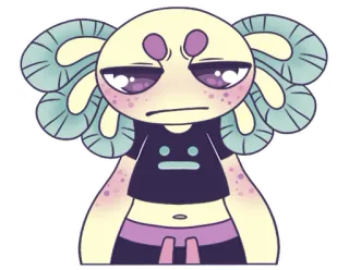😐 11749e57 axolotl, carino, personaggio, adesivo, arte digitale, mostro, cartone animato telegram sticker