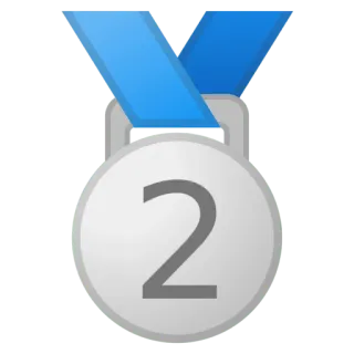 🥈 11b55107 2 奖牌, 第二名, 第二, 奖励, 比赛, 成就 telegram sticker