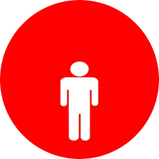 🔴 27e69cae 图标, 人物, 红色圆圈, 人形, 符号, 男人 telegram sticker