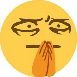 🙏 74d5962c 表情符号, 梗, 表情, 脸, 黄色, 祈祷, 恳求 telegram sticker