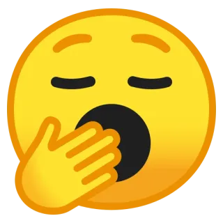 🥱 abaa25e2 表情符号, 打哈欠, 疲惫, 困, 脸, 嘴, 手 telegram sticker