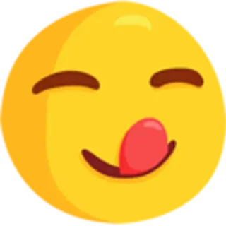 😋 bd19aeb1 表情符号, 舔, 脸, 黄色, 表情, 开心 telegram sticker