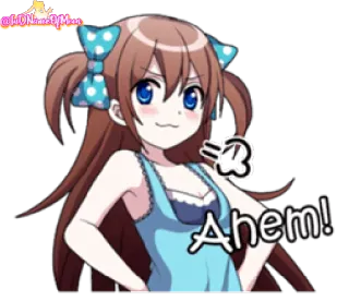 😒 a436117e Ahem! อนิเมะ, ผู้หญิง, น่ารัก, เอิ่ม, สีหน้า, สติกเกอร์, การ์ตูน whatsapp sticker