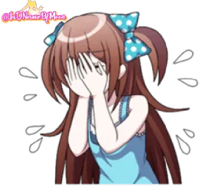 🙈 ed1f2ade @InDNameOfMoon อนิเมะ, ผู้หญิง, ร้องไห้, อารมณ์, เศร้า, น้ำตา, การ์ตูน whatsapp sticker