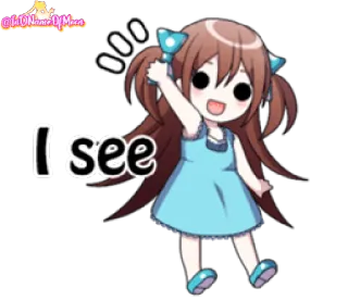 👋 f8cb1068 I see อนิเมะ, น่ารัก, การ์ตูน, ผู้หญิง, ชุดสีฟ้า, ผมสีน้ำตาล, ฉันเห็น whatsapp sticker
