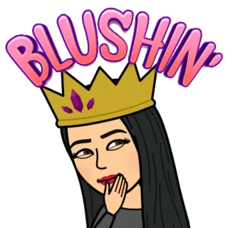 ☺️ 04205c87 BLUSHIN errötend, Frau, Krone, Cartoon, fröhlich, Mädchen telegram sticker
