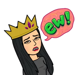 🤢 c327386d ew! igitt, Ekel, Gesichtsausdruck, Cartoon, Königin, Reaktion, Sticker telegram sticker