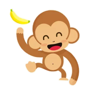🍌 05e021b1 猴子, 香蕉, 卡通, 动物, 可爱, 顽皮, 贴纸 telegram sticker