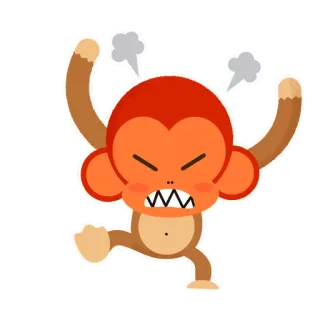 😱 681a580d 猴子, 生气, 卡通, 插图, 贴纸, 可爱, 角色 telegram sticker