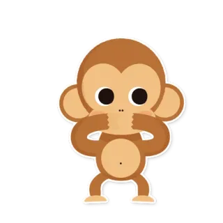 🙊 ac015801 猴子, 卡通, 动物, 贴纸, 可爱 telegram sticker