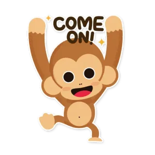 😃 c5bf2bb7 COME ON! 猴子, 加油, 鼓励, 动物, 卡通 telegram sticker