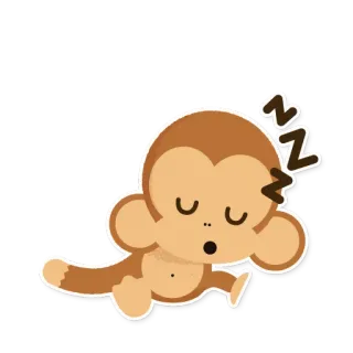 😴 ee2d992b ZZZ 睡觉, 猴子, 动物, 卡通, 可爱, zzz, 睡眠 telegram sticker