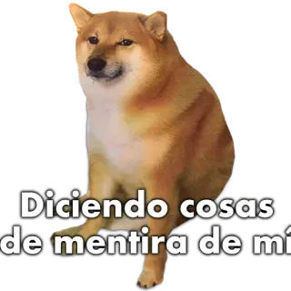🐶 dbb88023 Diciendo cosas de mentira de mí 도지, 강아지, 밈, 시바견, 웃긴 telegram sticker