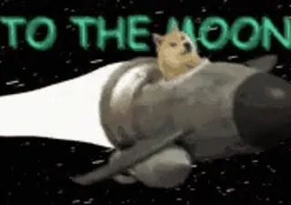 🚀 af3a0739 TO THE MOON doge, mem, kryptowaluta, księżyc, rakieta, pies, kosmos telegram sticker