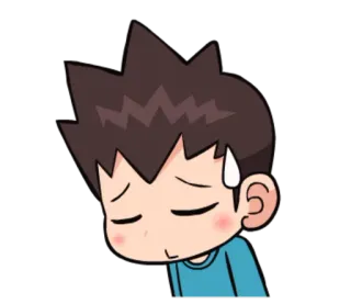 😅 03cb2454 Anime, Kreskówka, Chłopak, Smutny, Zestresowany, Zmartwiony, Pot telegram sticker