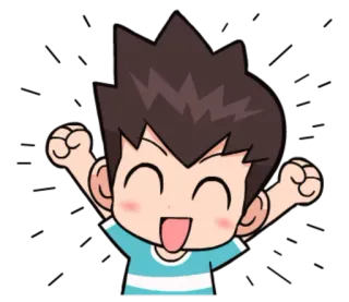 🙌 545fcd8e Kreskówka, Chibi, Szczęśliwy, Świętowanie, Radosny, Uroczy telegram sticker