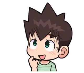🤔 c4c08138 Anime, Chłopak, Wyraz, Słodkie telegram sticker