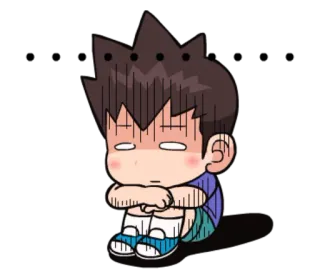 🙁 f9034a02 Kreskówka, Anime, Smutny, Zły, Chłopak, Postać telegram sticker