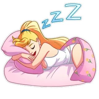 😴 1a66e908 睡觉, 女人, 床, 卡通, zzz telegram sticker