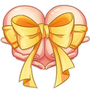 💝 58e29af9 心, 手, 蝴蝶结, 礼物, 爱, 贴纸 telegram sticker