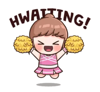 😆 863a4e6e HWAITING! 啦啦队, 卡哇伊, 可爱, 鼓励, 加油, 战斗, 卡通 telegram sticker
