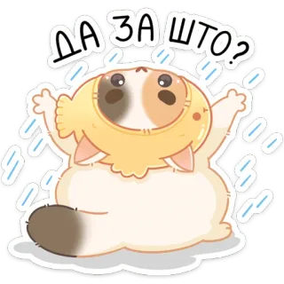 🌧 4d0d7ed3 ДА ЗА ШТО? chat, mignon, question, autocollant telegram sticker