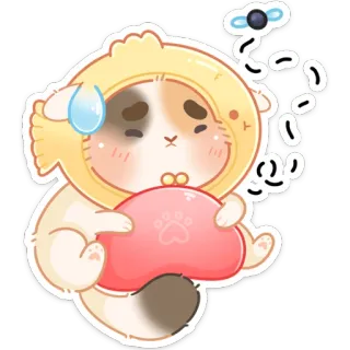 🐾 7b63dee5 chat, mignon, animal, dessin animé, triste, kawaii, félin telegram sticker