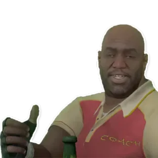 👍 184df138 Coach Left 4 Dead 2 Coach, Left 4 Dead 2, Daumen hoch, Videospiel, Charakter telegram sticker