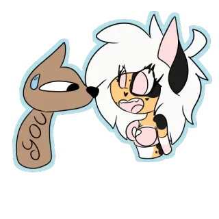 👐 a542dccb you 卡通, 动物, 亲吻, 爱, 感情, 友谊 telegram sticker