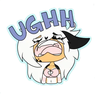 😭 b5b7de38 UGH 卡通, 哭, 呃, 难过, 表情 telegram sticker