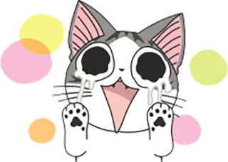 😍 cf2c930d cat, crying, anime, cartoon, sad, kitty, pet telegram sticker