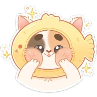 ☺️ 2702fe29 Katze, Fisch, süß, Sticker, Tier, kawaii whatsapp sticker