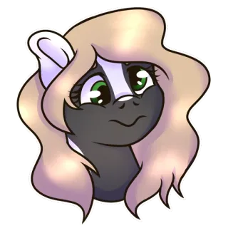 😋 540ecfc1 poney, dessin animé, animal, autocollant, mignon telegram sticker