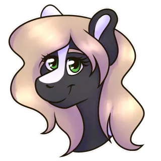 👫 689ff911 Dessin animé, Poney, Animal, Équin, Art numérique telegram sticker