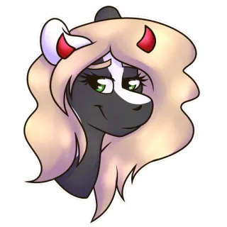 😈 98042f63 Dessin animé, Démon, Diable, Mignon, Furry, Fantaisie, Fille telegram sticker