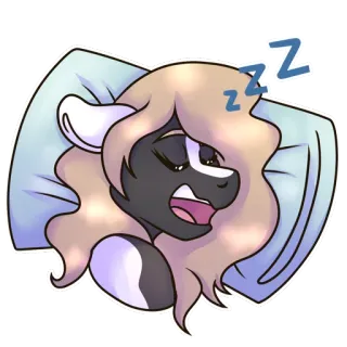 💤 bd59fef3 ZZZ dormir, sommeil, animal, poney, dessin animé, rêve telegram sticker