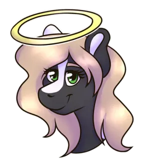 👰 c1db590a poney, ange, dessin animé, autocollant, animal, mignon, auréole telegram sticker