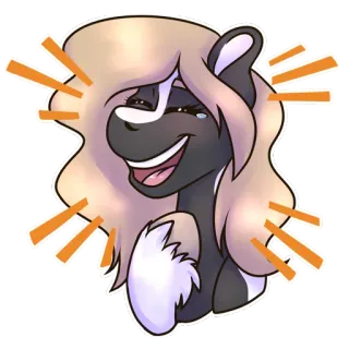 😆 c6250b66 poney, dessin animé, autocollant, animal, joyeux, illustration telegram sticker
